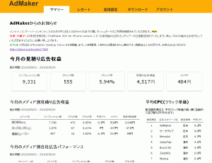 AdMaker 収益